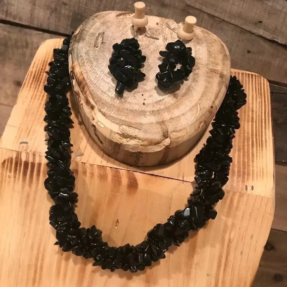 Onyx chip necklace set ( handmade ) - Picture 1 of 2